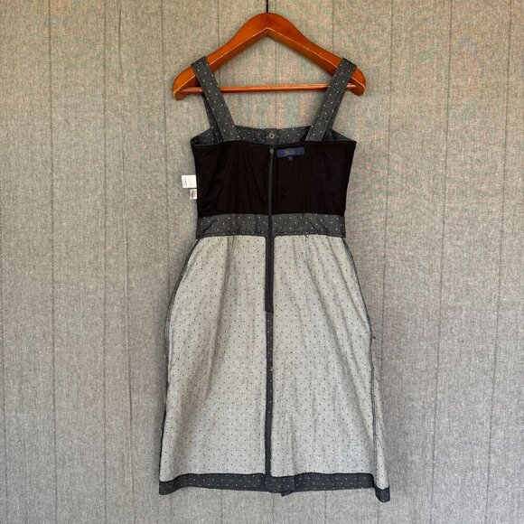 Rachel: Rachel Roy Athena Graphite Polka Dot Belted Sheath Midi Dress Size 10 - Picture 13 of 16